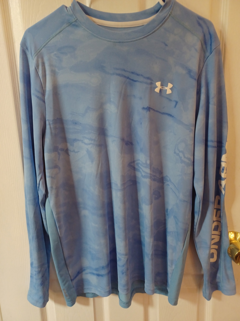 Under Armour Heat Gear Loose Blue Marbled Performance Shirt